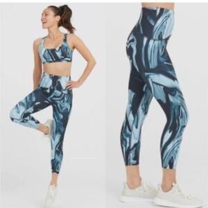 SPANX Blue Marble High-Waist Leggings
